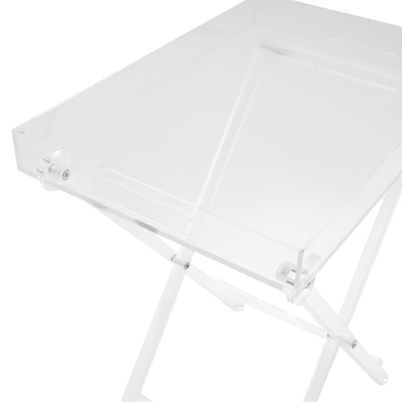 Orren Ellis MollyRose Modern Clear Acrylic Folding Tray Table for